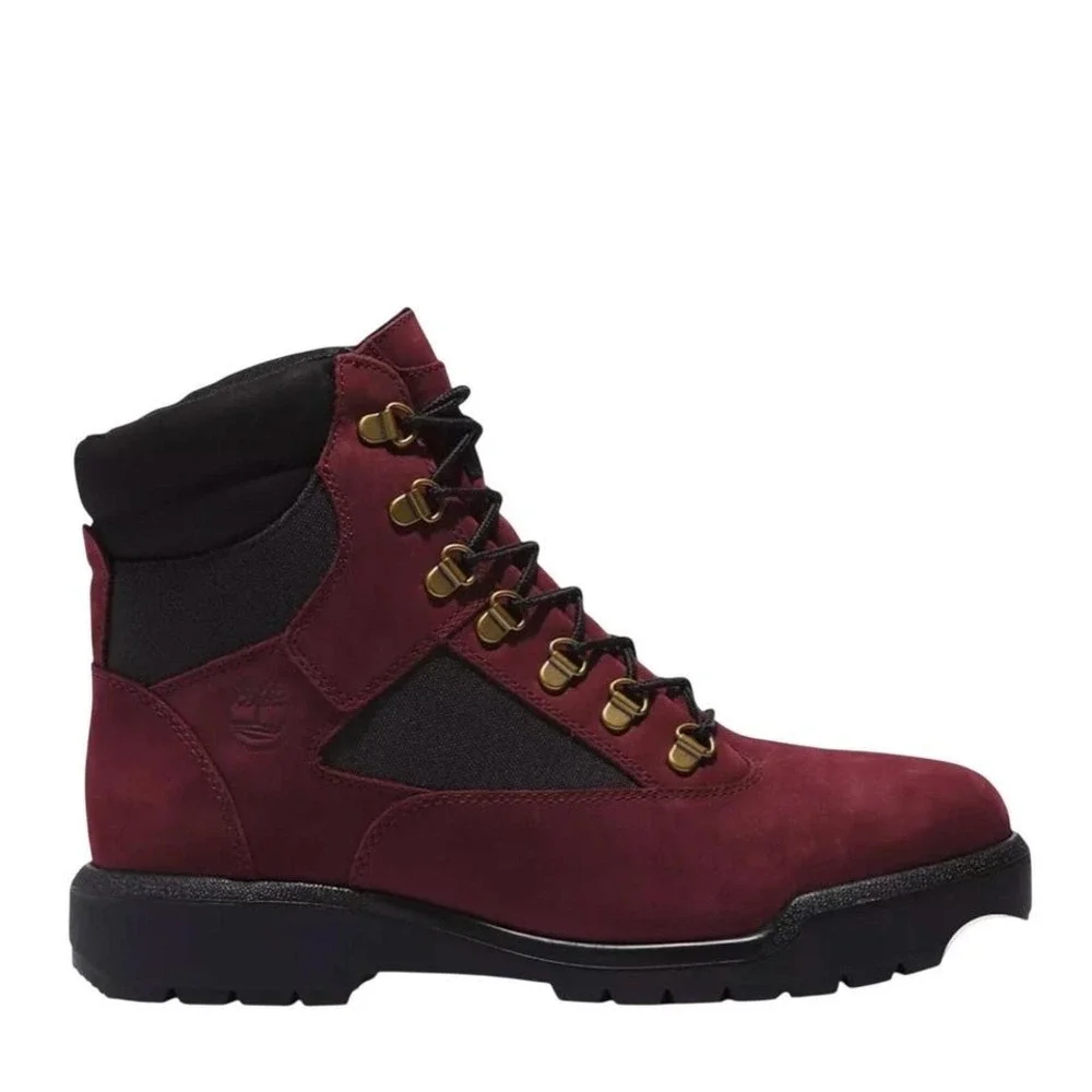 Timberland Men 6 inch Waterproof Field Boots - Color:‎ Burgundy - Size 8.5
